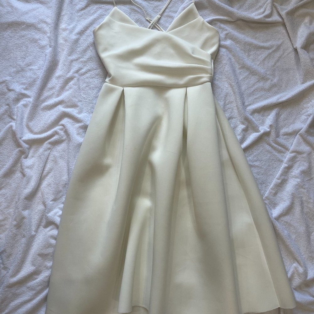 Simply Beautiful: Short White Silk Dress for Effortless Elegance